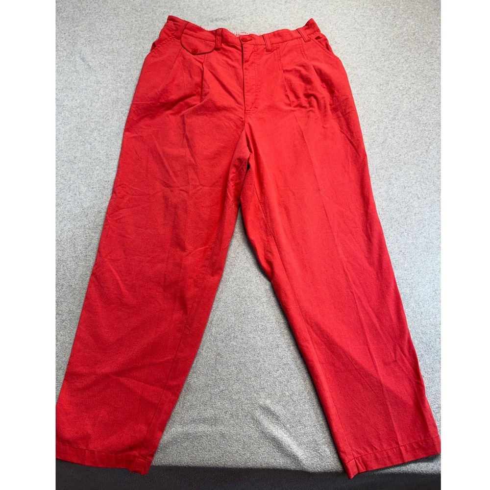 Vintage Gitano Plus Red Pants Women 34W Regular High Rise Straight Leg Retro 90s